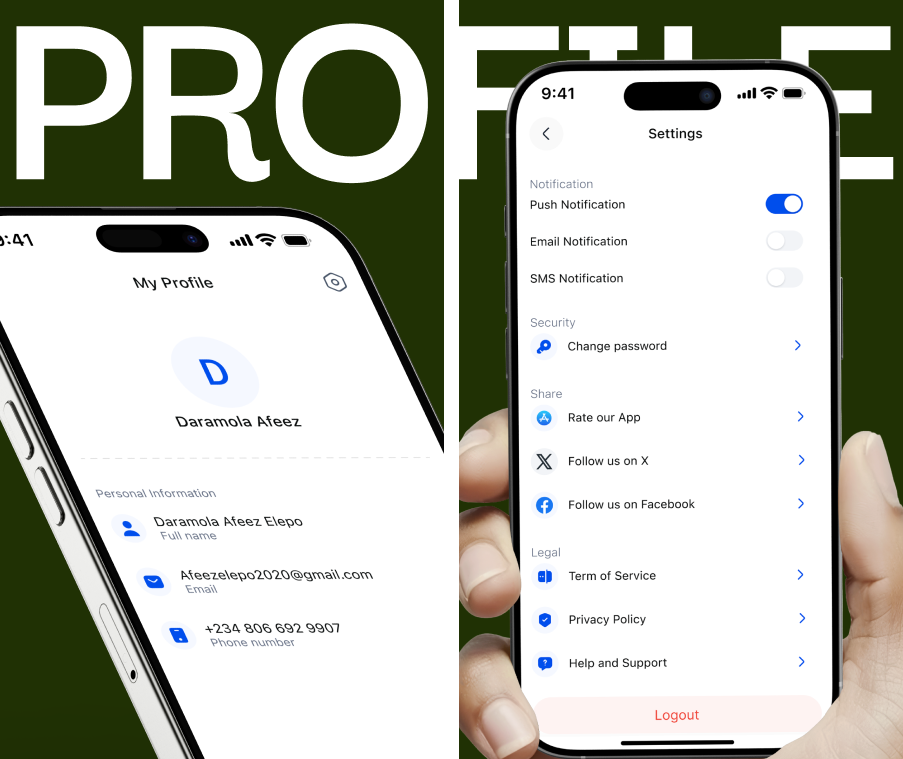 Profile and Settings