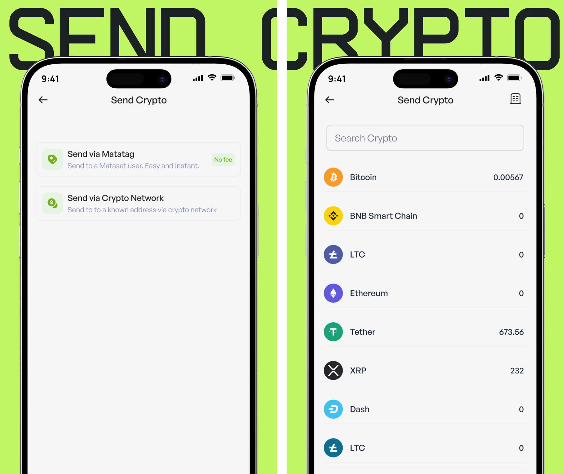 Mataset Send Crypto